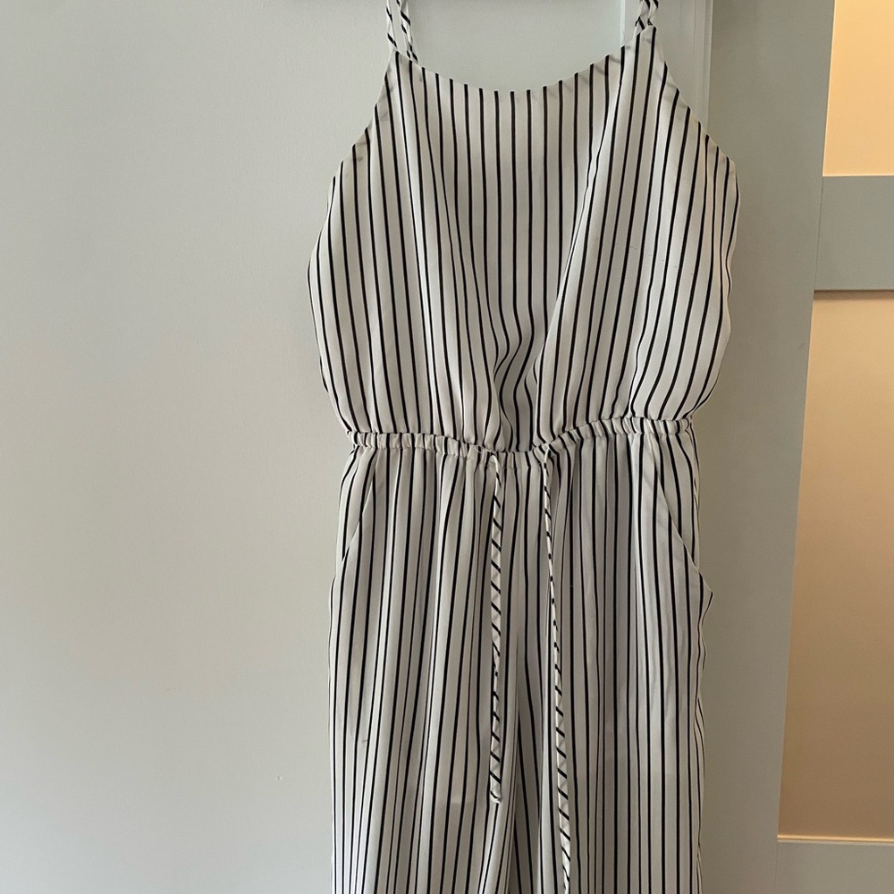 Striped Black and White Jumpsuit